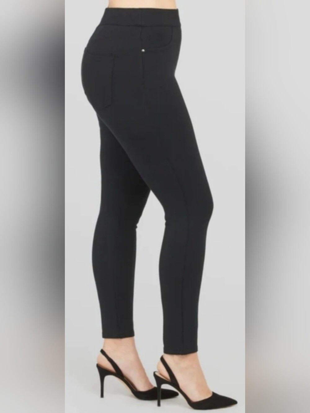 Spanx The Perfect Pant Black Ankle 4-Pocket Skinny Pull On Trouser Size PM EUC